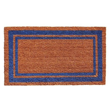 Configuracion 18 x 30 in. Blue Border Rectangular Doormat Natural CO2831580
